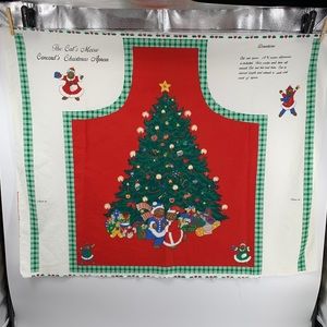 The Cats Meow Concord Christmas Apron fabric panel